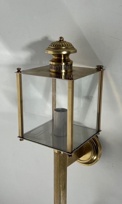 Pair of Neoclassical Brass Wall Lamps By Jansen