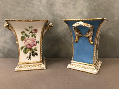 Pair of 19th century Vieux Paris porcelain vases