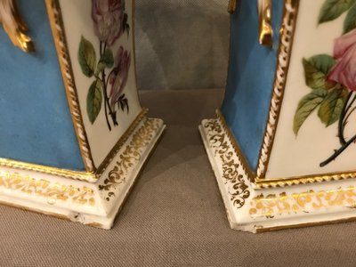 Pair of 19th century Vieux Paris porcelain vases