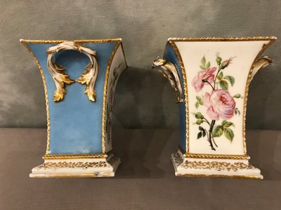 Pair of 19th century Vieux Paris porcelain vases