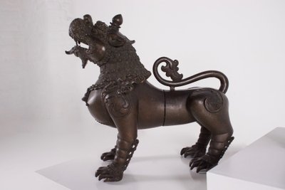 Paire de lions des neiges Simha Gardiens