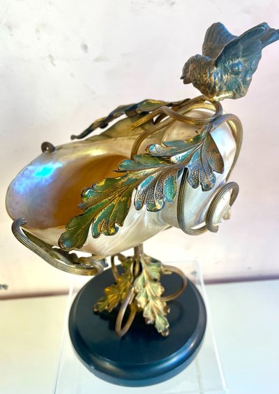 Art Nouveau Mounted Shell, 19th Century