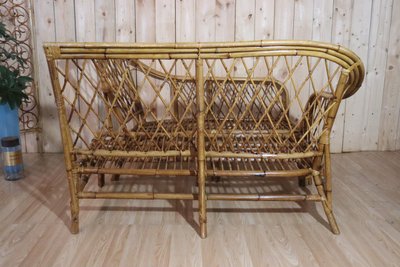 Rattan Corner Sofa XXth Century