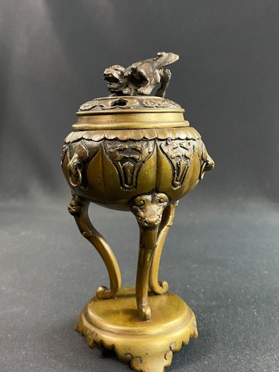 Brûle parfum XIXe en bronze Chine Japon