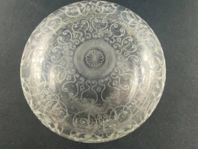 Boite à fard, bonbonnière en cristal de Baccarat modèle Michelangelo