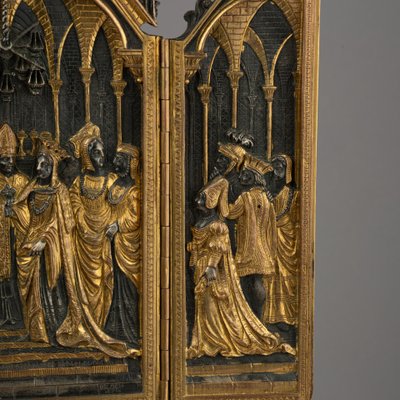 Retable de dévotion privée en bronze, XIXe siècle 