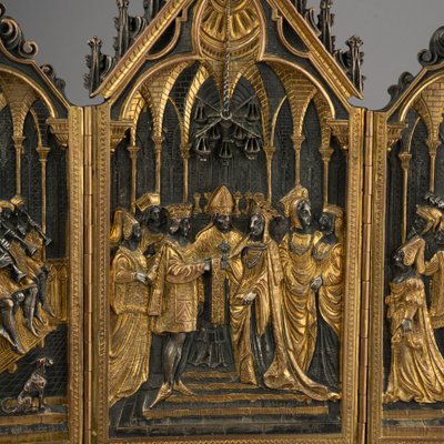 Retable de dévotion privée en bronze, XIXe siècle 