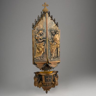 Retable de dévotion privée en bronze, XIXe siècle 