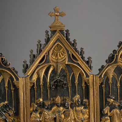 Retable de dévotion privée en bronze, XIXe siècle 