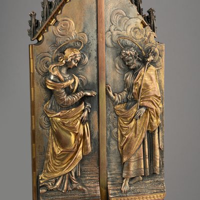 Retable de dévotion privée en bronze, XIXe siècle 