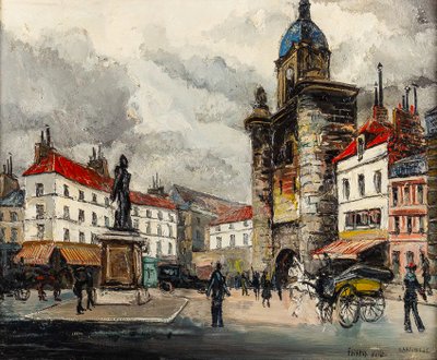 Franck Will (1900-1951) Place de la Grosse Horloge à La Rochelle oil on canvas circa 1925-1930