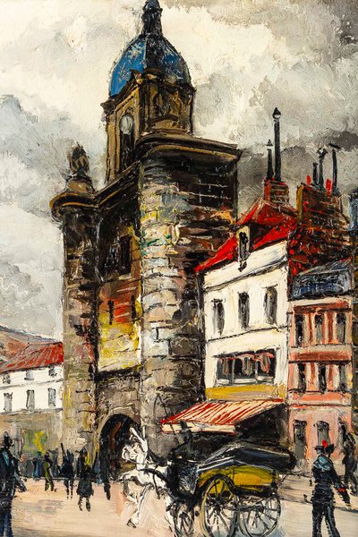 Franck Will (1900-1951) Place de la Grosse Horloge à La Rochelle oil on canvas circa 1925-1930