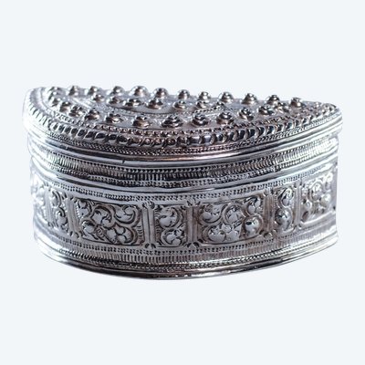 Kalkdose Betel Halbmond Silber Birma 117g