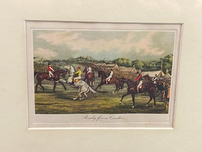 English engraving 19th century Ready for a canter Equitation horse racing horse