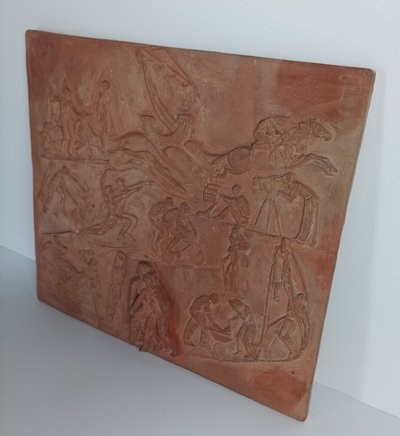 Pascal Boureille (1909-1999) Art Deco panel carved in terracotta