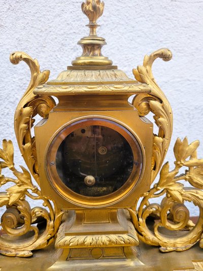 Orologio in bronzo dorato, Napoleone III, XIX secolo