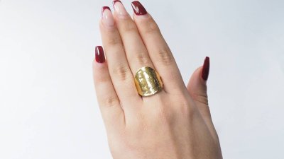 Anello con moneta Napoleone 1er 20 franchi in oro giallo