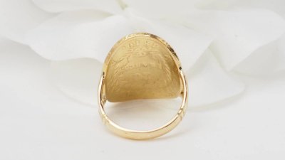 Anello con moneta Napoleone 1er 20 franchi in oro giallo