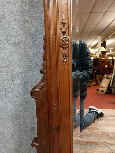 Louis XV rocaille mirror in solid walnut circa 1880 / height 250cm