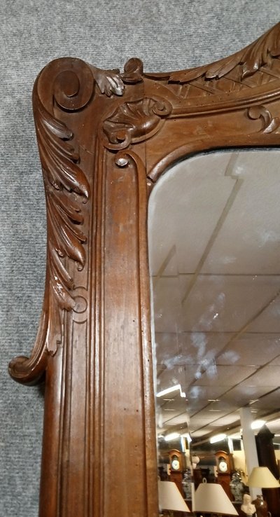 Louis XV rocaille mirror in solid walnut circa 1880 / height 250cm