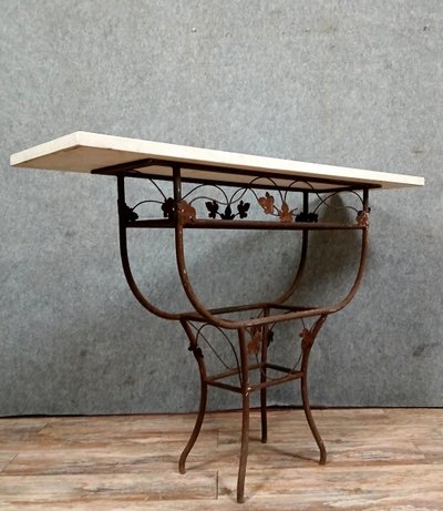 Art Deco wrought-iron console table, circa 1920