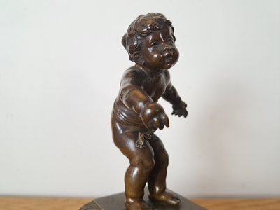 Dlg François Duquesnoy , Stehender Putto , Bronze , Ende XIX°.