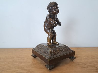 Dlg François Duquesnoy , Stehender Putto , Bronze , Ende XIX°.