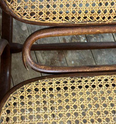 Thonet rocking chair in bentwood and cane 1900s