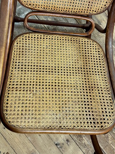 Thonet rocking chair in bentwood and cane 1900s