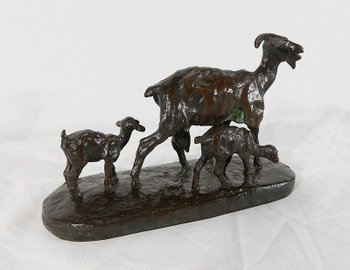  Bronze "Goat and its kids" by A.Bitter - 1st part of the 20th century