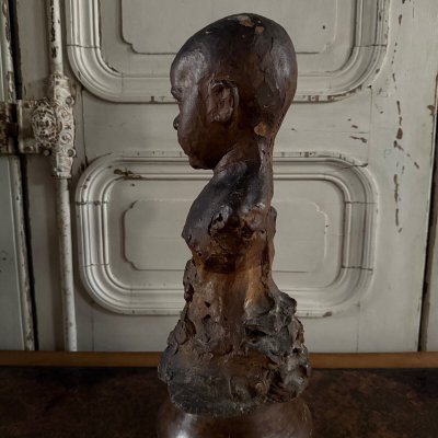 Sculpture en terre cuite atelier Charles Filleul enfant en buste XXe