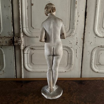 Statue plâtre d'atelier par Charles Filleul sujet féminin au coffret XXe