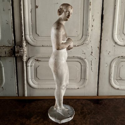 Statue plâtre d'atelier par Charles Filleul sujet féminin au coffret XXe