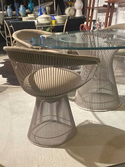 Warren Platner Tisch und 4 Sessel Set Knoll Edition