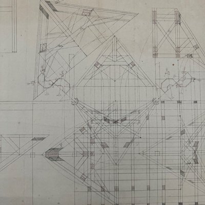 Disegni o schizzi di un falegname Compagnon du Devoir, XIX secolo