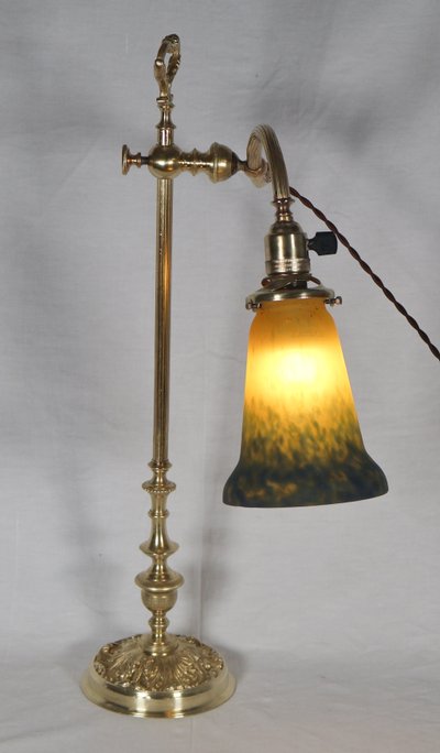 Lampada da scrivania Muller in bronzo, 1900 circa