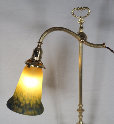 Lampada da scrivania Muller in bronzo, 1900 circa