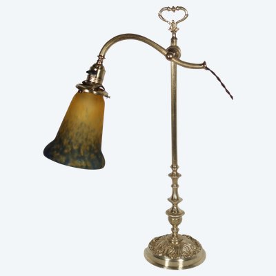 Lampada da scrivania Muller in bronzo, 1900 circa