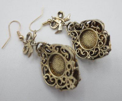 Silver gilt earrings, 19th century.