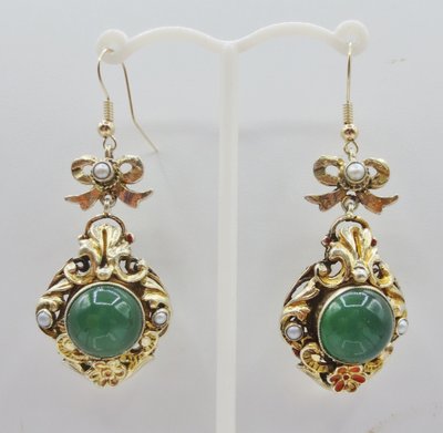 Silver gilt earrings, 19th century.