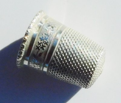 Antique Sewing Box Necessary Early 19th Century Scissors Thimble Sewing Awl Silver