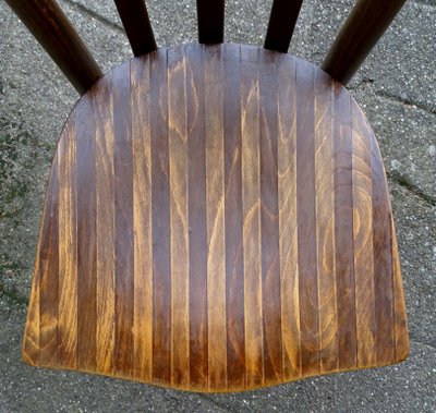 Set of 5 Thonet chairs No. A417 from 1937, laminated wood seat, Art Deco period