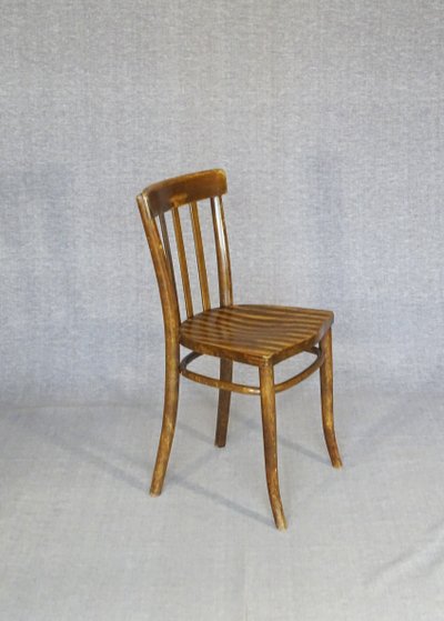 Set of 5 Thonet chairs No. A417 from 1937, laminated wood seat, Art Deco period