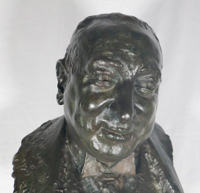 Bronze bust of a man signed by the founder Alexis Rudier