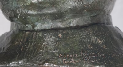 Bronze bust of a man signed by the founder Alexis Rudier