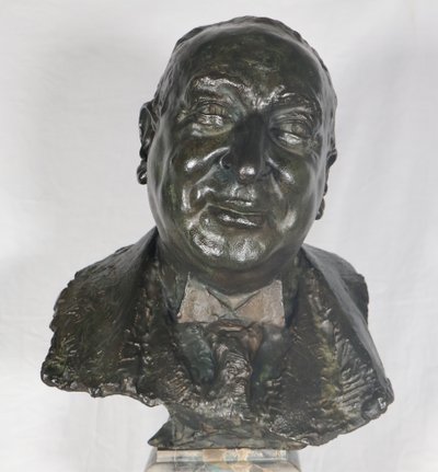 Bronze bust of a man signed by the founder Alexis Rudier