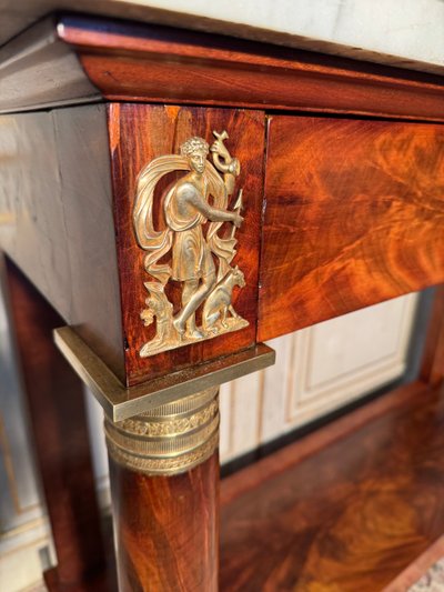 Napoleon 1st console in mahogany and bronzes, early 19th century