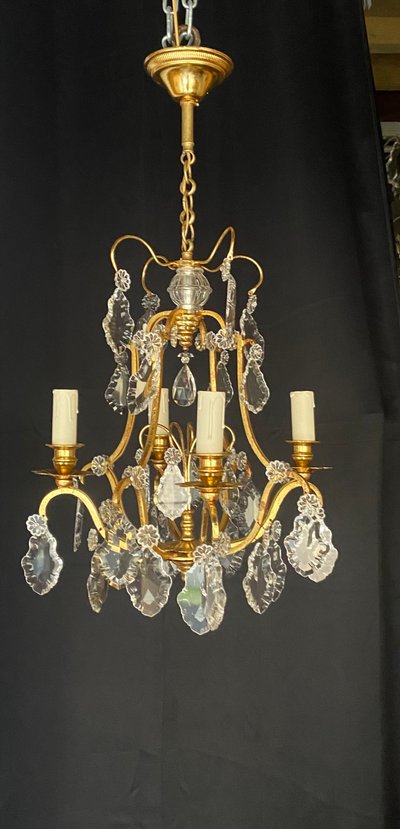 Gilded leaf chandelier