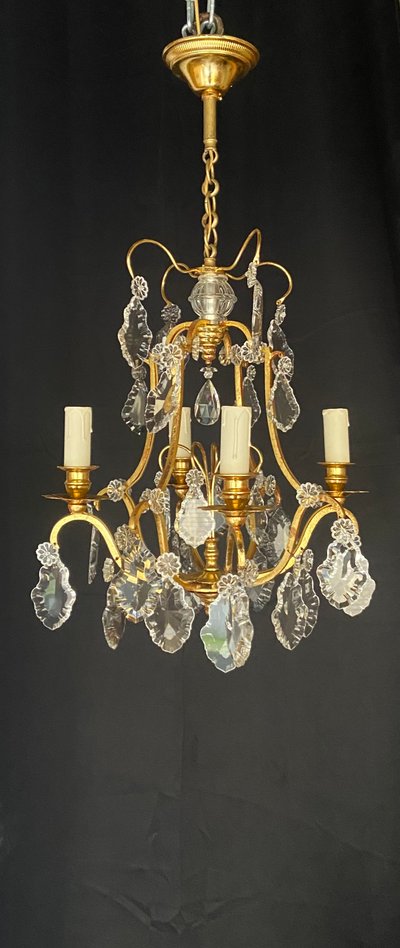 Gilded leaf chandelier