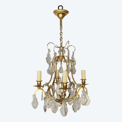 Gilded leaf chandelier